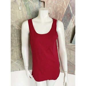 Attention Cherry Red Scoop Neck Tank Top Shirt Size XL